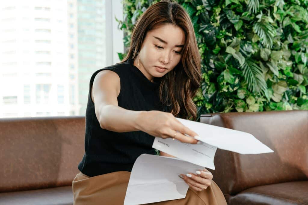 Women reading documents